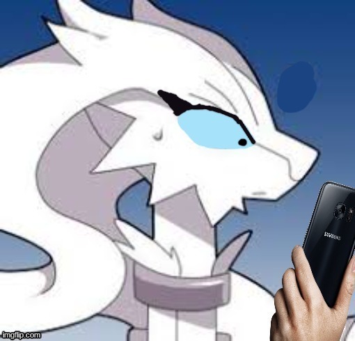 reshiram with eyelashes holding phone in concern | image tagged in reshiram with eyelashes holding phone in concern | made w/ Imgflip meme maker