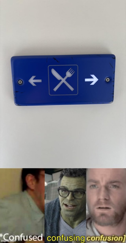 This way, the other way | image tagged in confused confusing confusion,memes,you had one job,arrow,fork,knife | made w/ Imgflip meme maker