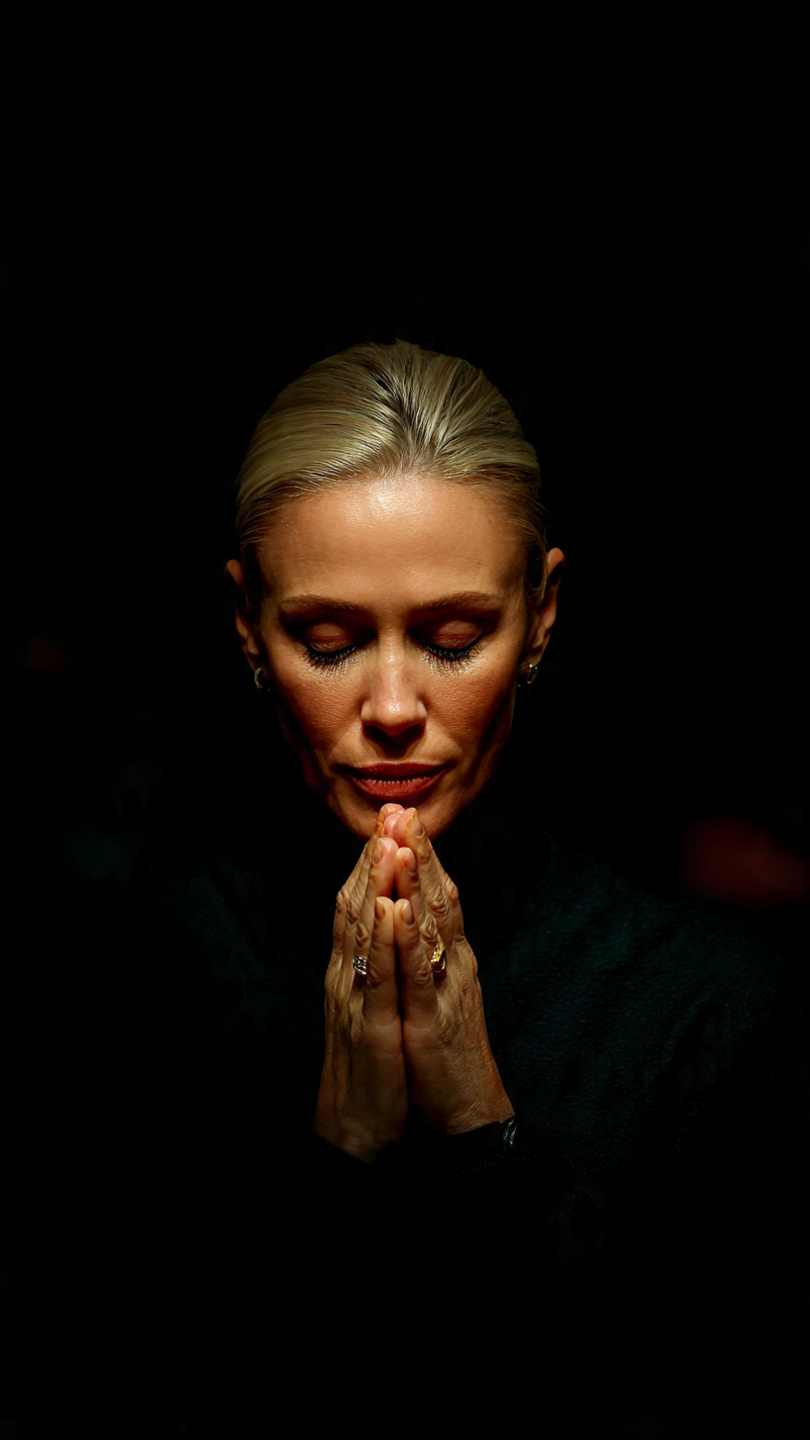 Praying woman Blank Meme Template