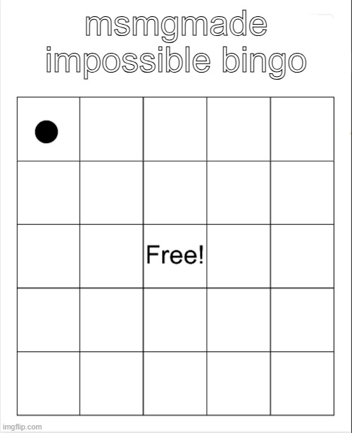Blank Bingo | msmgmade impossible bingo | image tagged in blank bingo | made w/ Imgflip meme maker