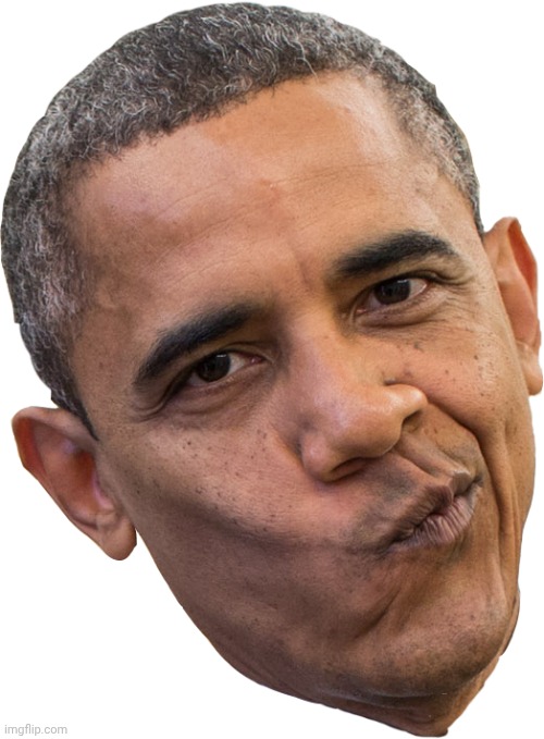 Obama goofy head with transparency | image tagged in obama goofy head with transparency | made w/ Imgflip meme maker