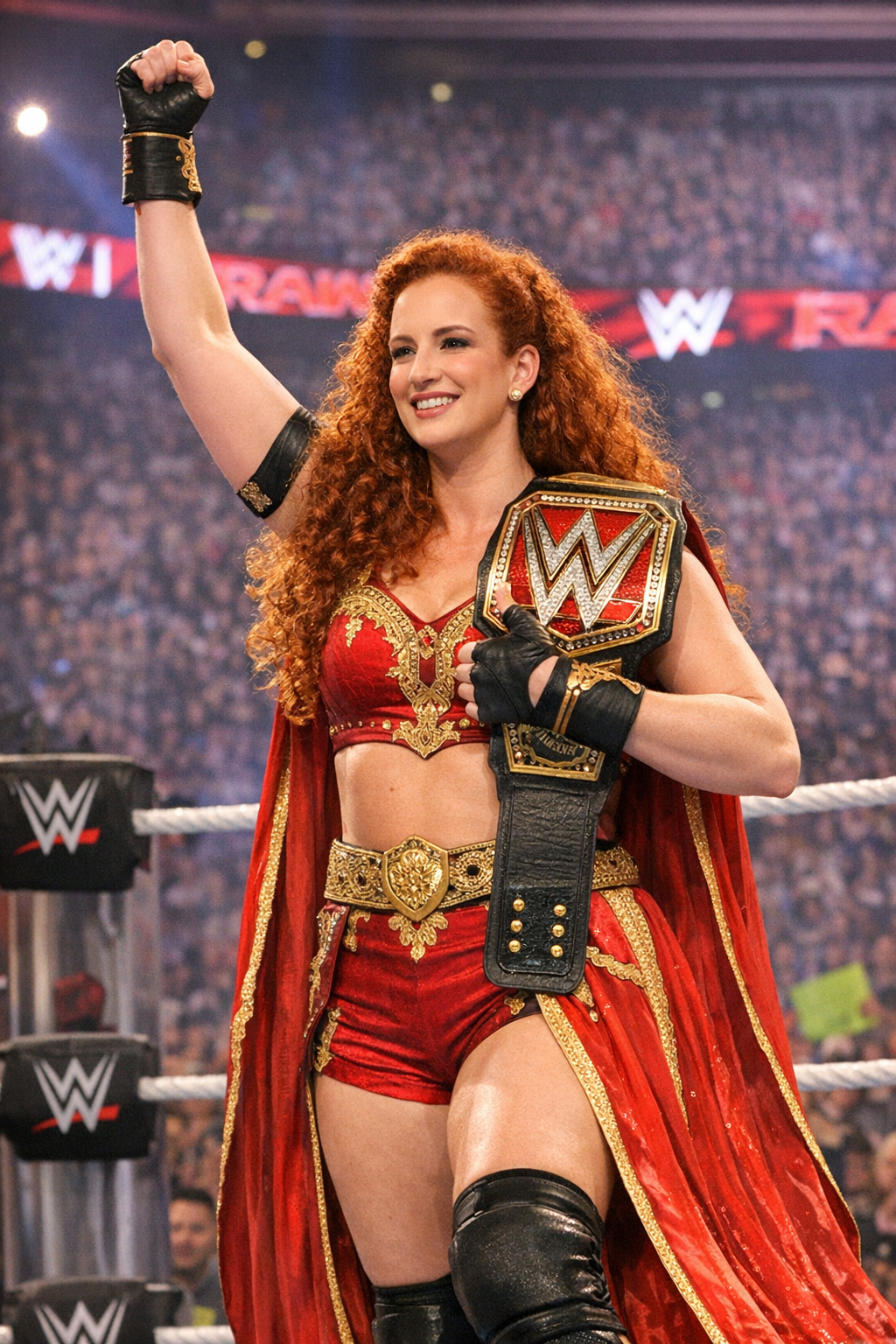 Salma Bennani as a professional wrestler Blank Meme Template