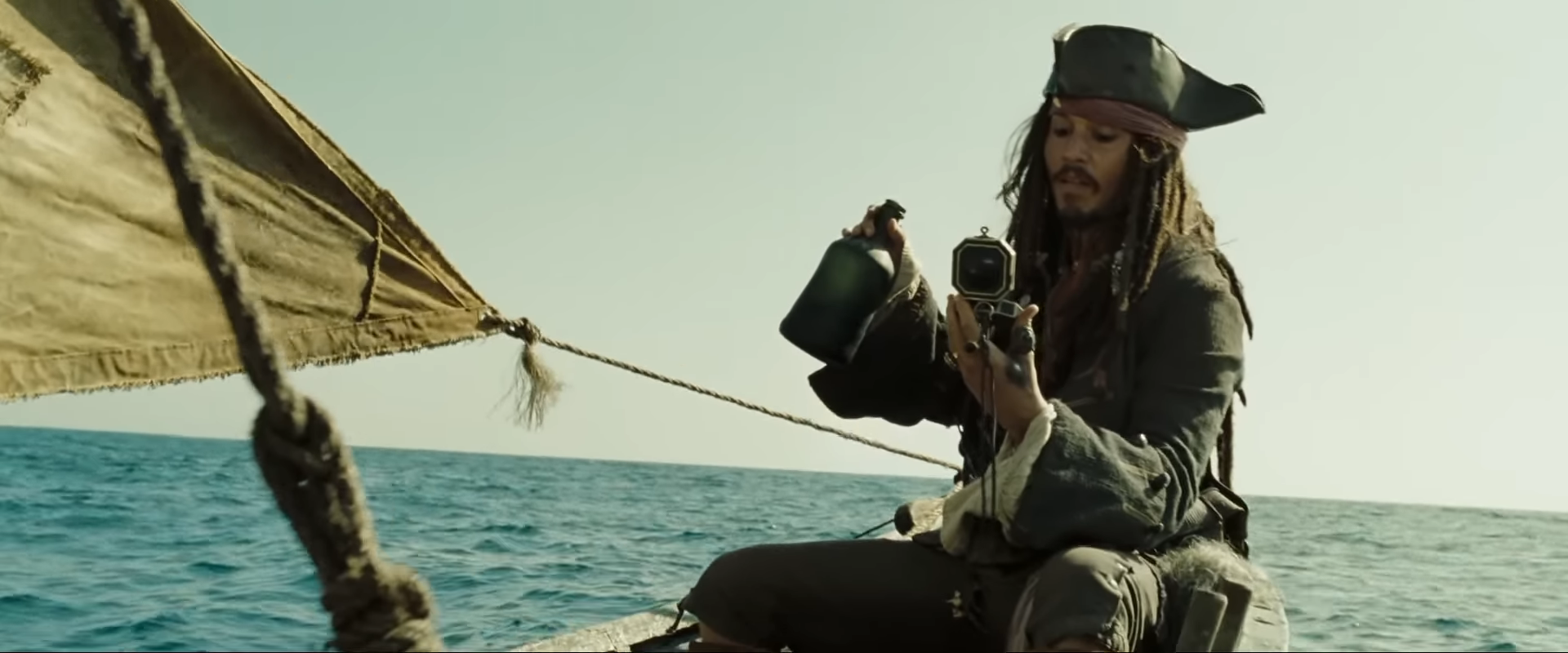 Captain Jack Sparrow and compass Blank Meme Template