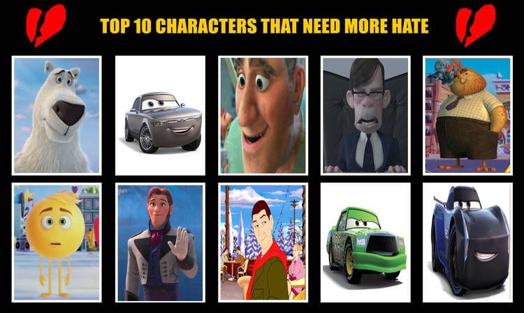 Top 10 characters that need more hate Blank Meme Template