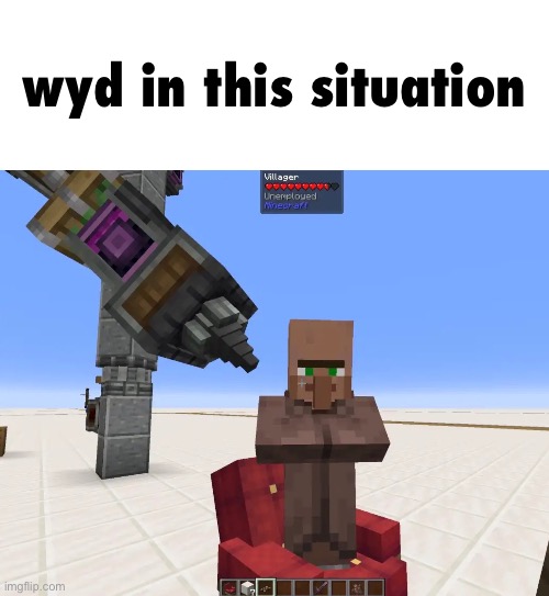 idk | wyd in this situation | image tagged in minecraft villagers,i hate knitters | made w/ Imgflip meme maker