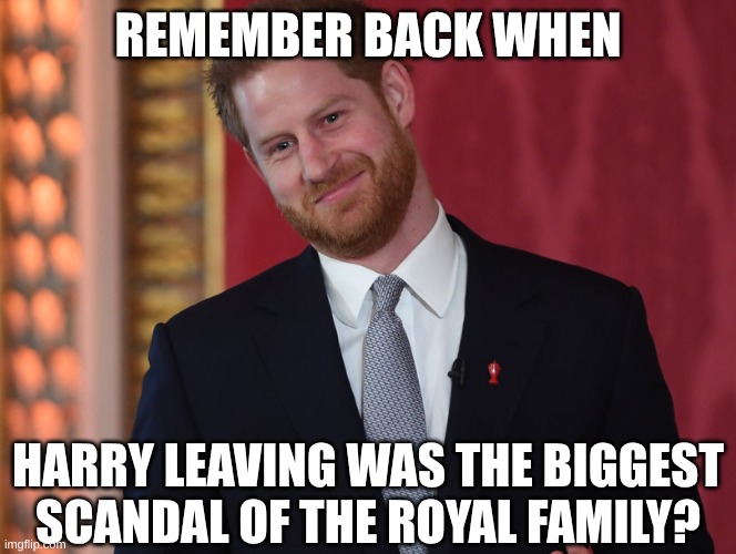 Prince Harry artist known as Prince | remember back when Harry leaving was the biggest scandal of the royal family? | image tagged in prince harry artist known as prince | made w/ Imgflip meme maker