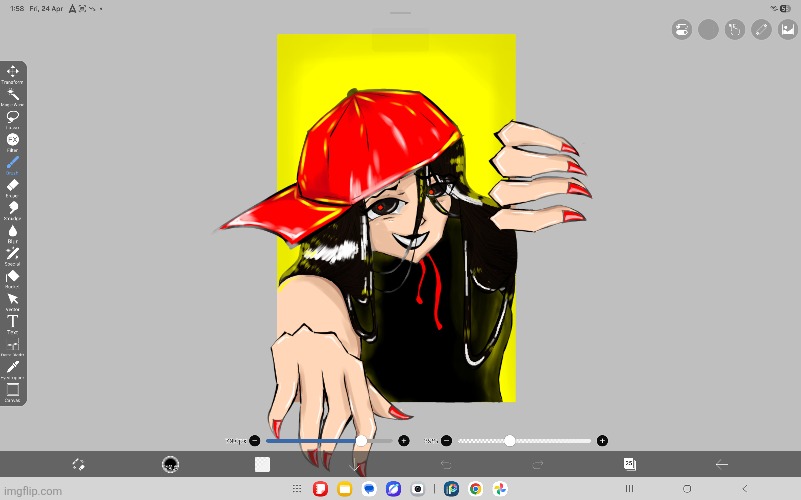 She coming out of screen (i need to stop drawing vocal synths dawg) | image tagged in drawing,idk,yixi,butcher vanity,mad tale | made w/ Imgflip meme maker