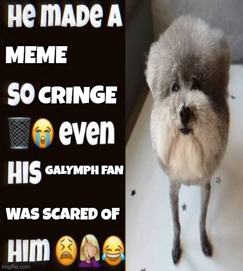 He made a statement so trash | Meme Cringe Galymph fan Was scared of | image tagged in he made a statement so trash | made w/ Imgflip meme maker