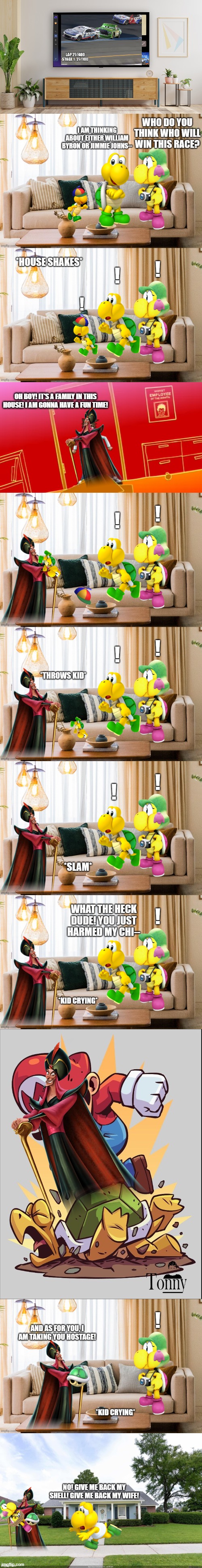 oh boy! it's a family in this house! i am gonna have a fun time! | image tagged in yfm template 5 | made w/ Imgflip meme maker