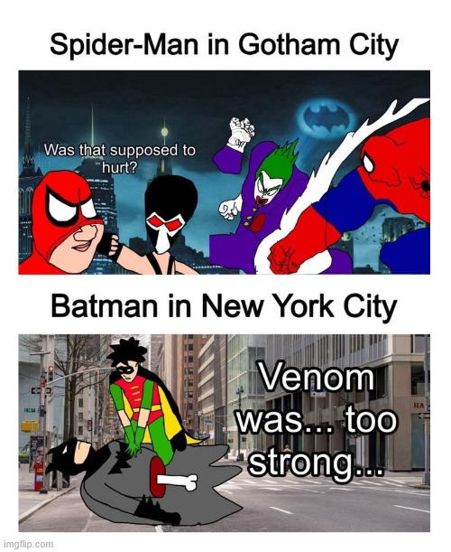 Spider Man vs. Batman | image tagged in spiderman,batman,teentitans,lattice climbing,climbing memes,latticeclimbing | made w/ Imgflip meme maker