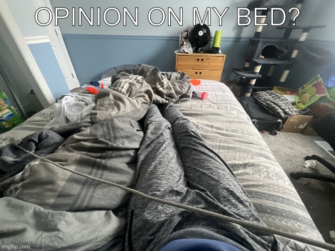 image.jpg | opinion on my bed? | image tagged in image jpg | made w/ Imgflip meme maker