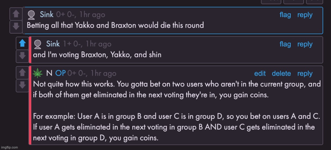 A lot of users were confused about how betting works in my voting game so here's an explanation | made w/ Imgflip meme maker