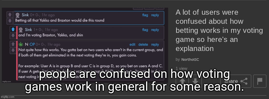 people are confused on how voting games work in general for some reason. | made w/ Imgflip meme maker