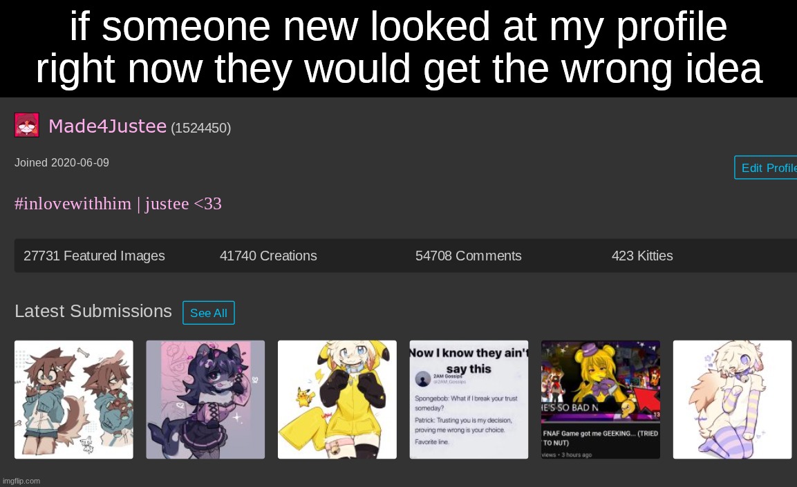 if someone new looked at my profile right now they would get the wrong idea | made w/ Imgflip meme maker