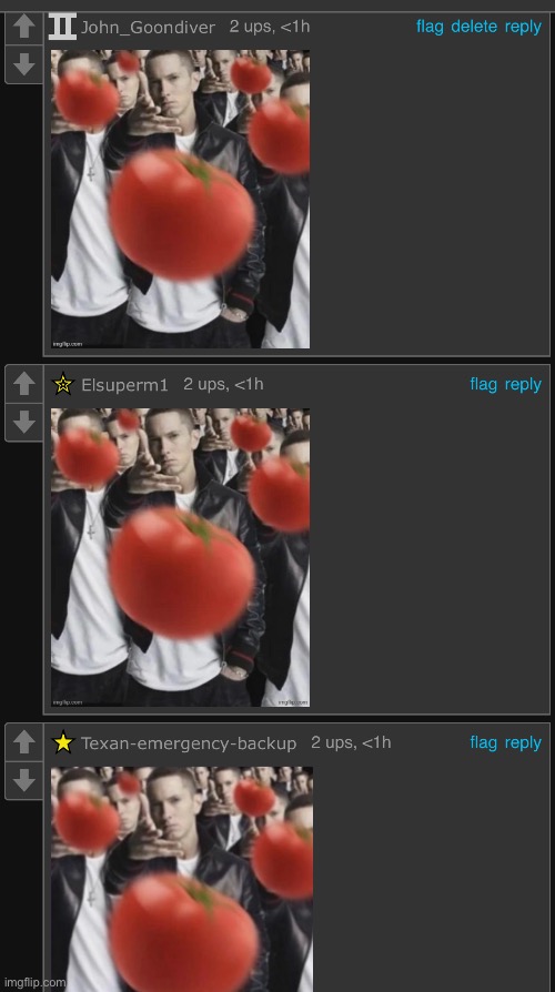 WE love throwing tomatoes at Garfieldfan. | made w/ Imgflip meme maker