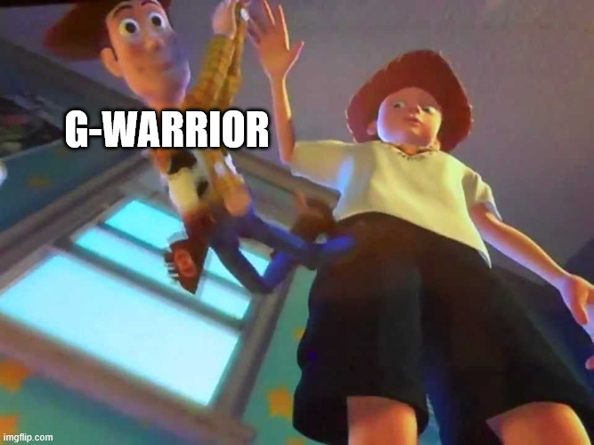 ANDY DROPPING WOODY | g-warrior | image tagged in andy dropping woody | made w/ Imgflip meme maker