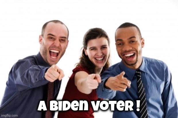 A Biden voter ! | image tagged in finger pointing laughing | made w/ Imgflip meme maker