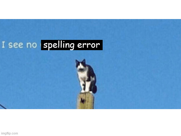 spelling error | made w/ Imgflip meme maker