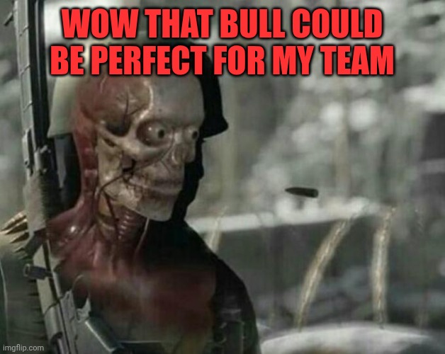 Sniper Elite Headshot | Wow that bull could be perfect for my team | image tagged in sniper elite headshot | made w/ Imgflip meme maker