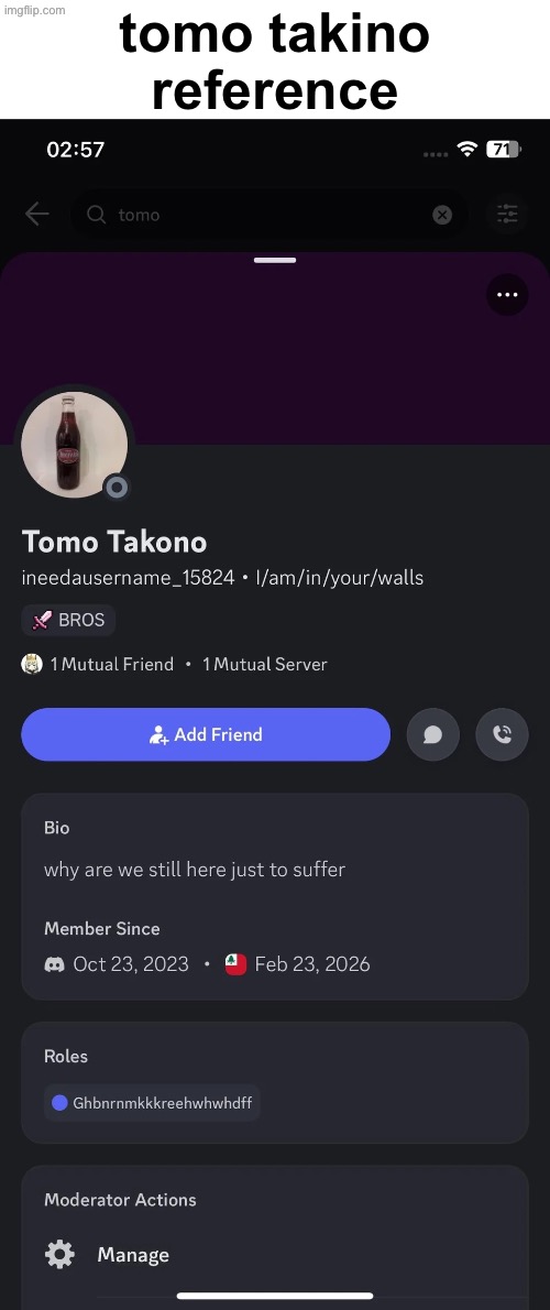tomo takino reference | made w/ Imgflip meme maker