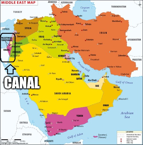 Israel map of Middle East | canal | image tagged in israel map of middle east | made w/ Imgflip meme maker
