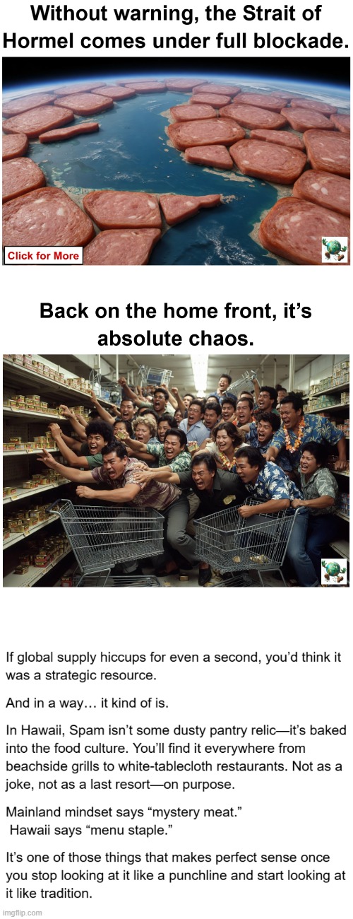 What is it with Hawaii and Spam? | image tagged in hawaii,spam | made w/ Imgflip meme maker