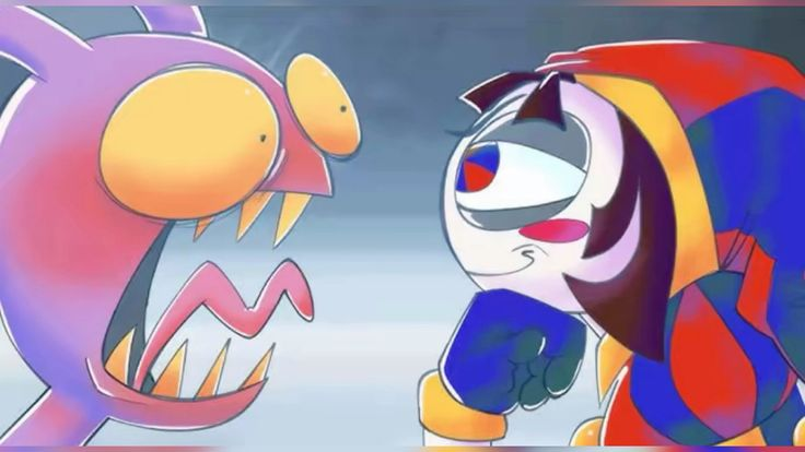 Jax yelling at pondering Pomni Blank Meme Template