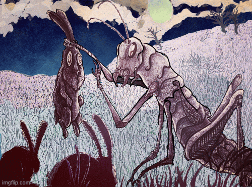 Hypno-Hopper | image tagged in gifs,locust,bunnies,grasshopper | made w/ Imgflip images-to-gif maker