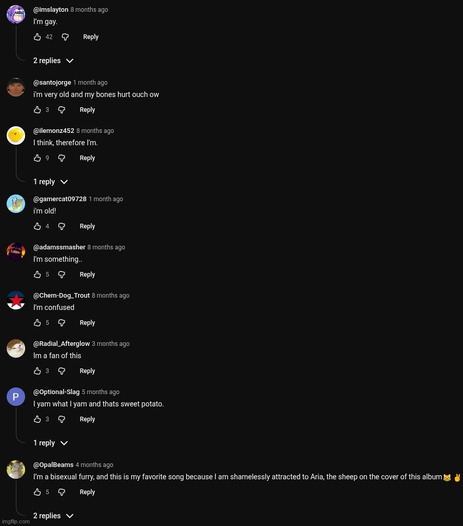why is everybody stating what their being is (ignore the last one) | made w/ Imgflip meme maker