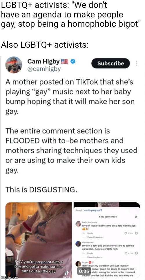 BREAKING NEWS: LGBTQ+ activists ARE trying to make people gay, specifically their own babies | LGBTQ+ activists: "We don't have an agenda to make people gay, stop being a homophobic bigot"; Also LGBTQ+ activists: | image tagged in lgbtq,stupid liberals,cringe,gay,groomers,grooming | made w/ Imgflip meme maker