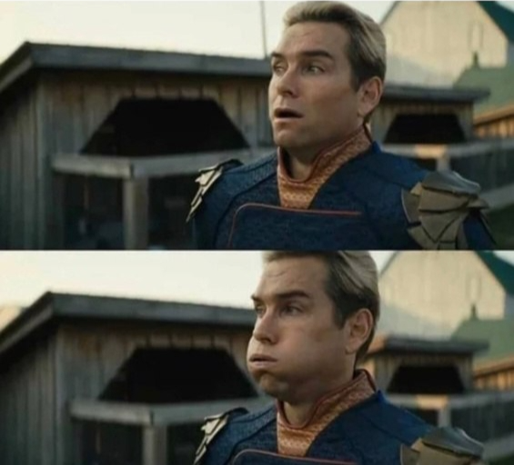 Stressed Homelander 2 panels Blank Meme Template