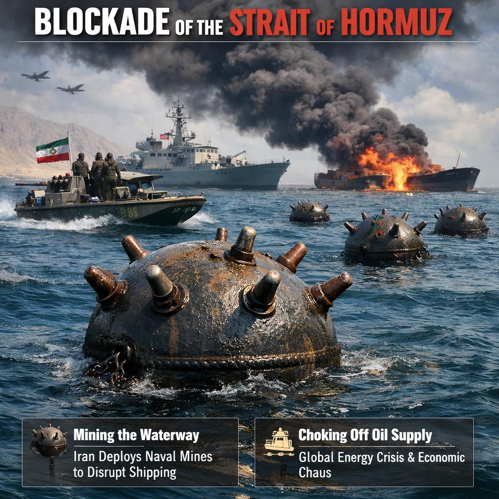 Mining the Strait of Hormuz refers to Iran deploying naval mines Blank Meme Template