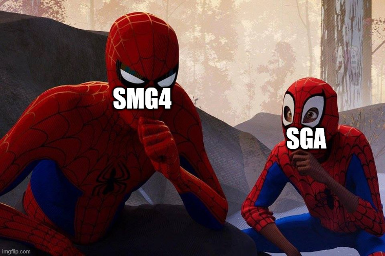 bro was a SMG4 knockoff before it was cool | smg4; sga | image tagged in peter parker vs miles morales,memes,smg4 | made w/ Imgflip meme maker