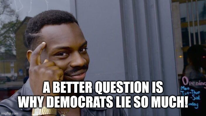 Roll Safe Think About It Meme | A better question is why democrats lie so much! | image tagged in memes,roll safe think about it | made w/ Imgflip meme maker