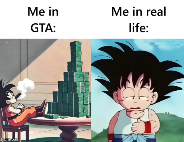 image tagged in anime,gta 5,dragon ball,goku | made w/ Imgflip meme maker