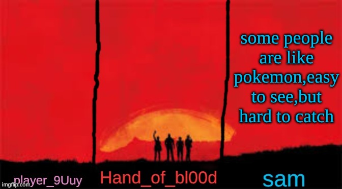 P.H.S shared RDR temp | some people are like pokemon,easy to see,but hard to catch | image tagged in p h s shared rdr temp | made w/ Imgflip meme maker
