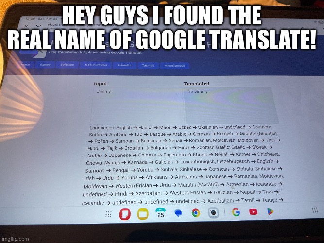 IMG_1357.jpeg | Hey guys I found the real name of Google Translate! | image tagged in img_1357 jpeg | made w/ Imgflip meme maker