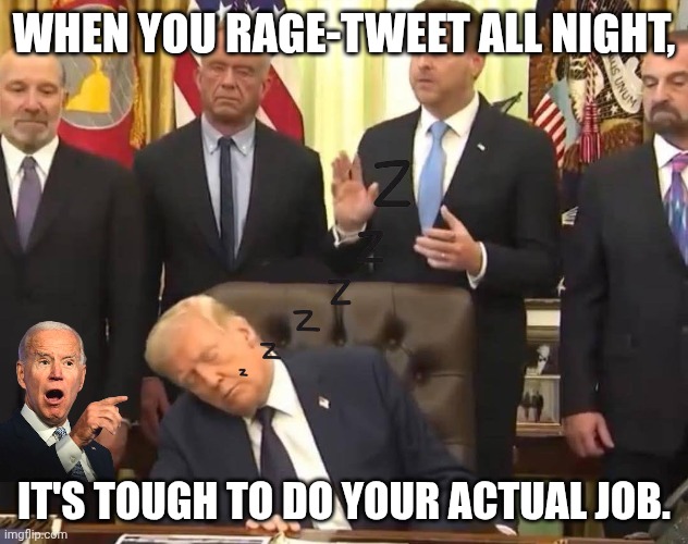 This is your golden idol? | When you rage-tweet all night, It's tough to do your actual job. | image tagged in donald trump sleeping at work,trump unfit unqualified dangerous,impeach trump,donald trump,sleepy | made w/ Imgflip meme maker