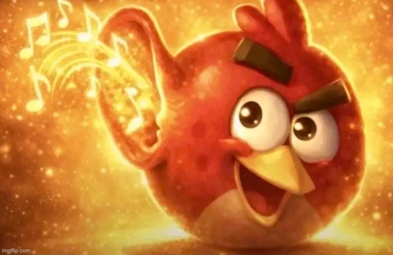 Angry Bird with ear open | image tagged in angry bird with ear open | made w/ Imgflip meme maker