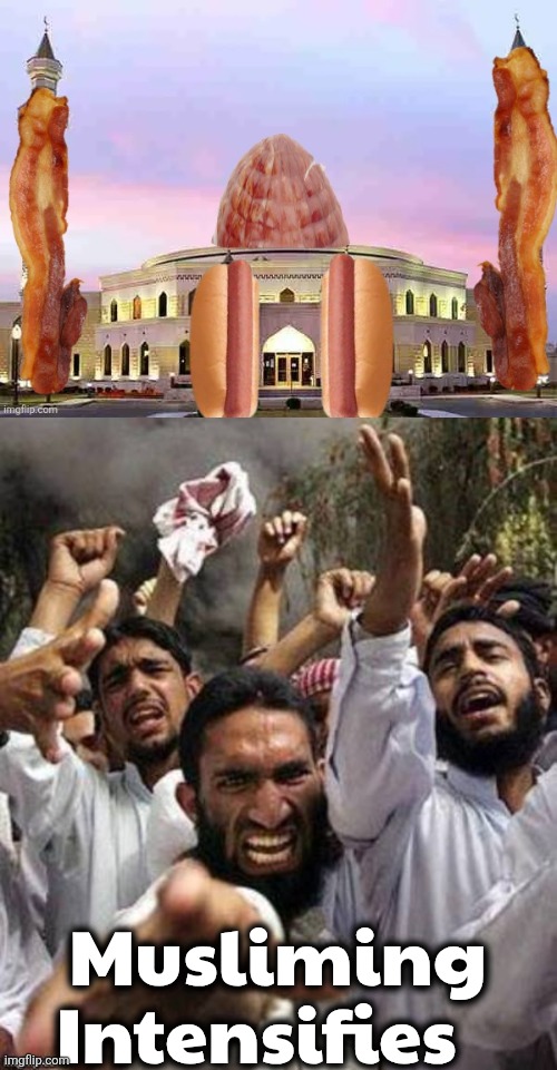 Muslim Bacon meme | Musliming Intensifies | image tagged in aq4q13 jpg | made w/ Imgflip meme maker