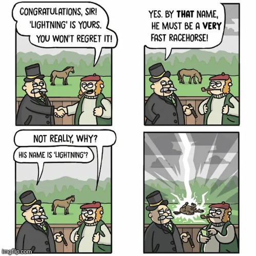 LIGHTNING | image tagged in lightning,horse,horses,racehorse,comics,comics/cartoons | made w/ Imgflip meme maker