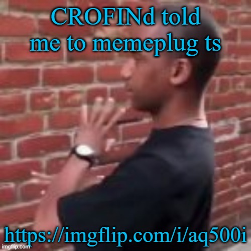 Brickfighter | CROFINd told me to memeplug ts; https://imgflip.com/i/aq500i | image tagged in brickfighter | made w/ Imgflip meme maker