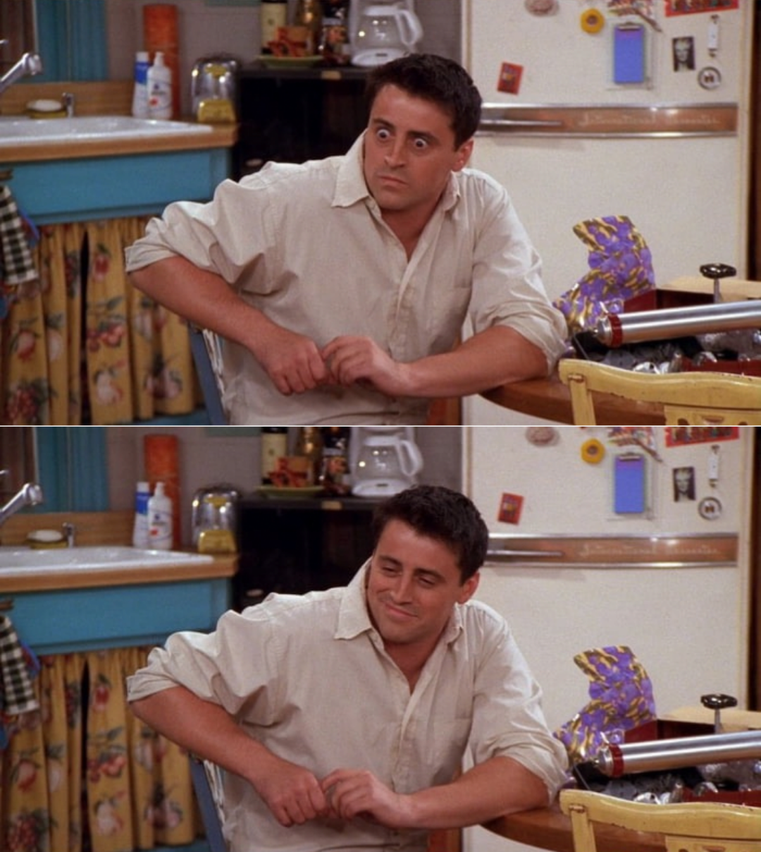 Reverse Shocked Joey Blank Meme Template