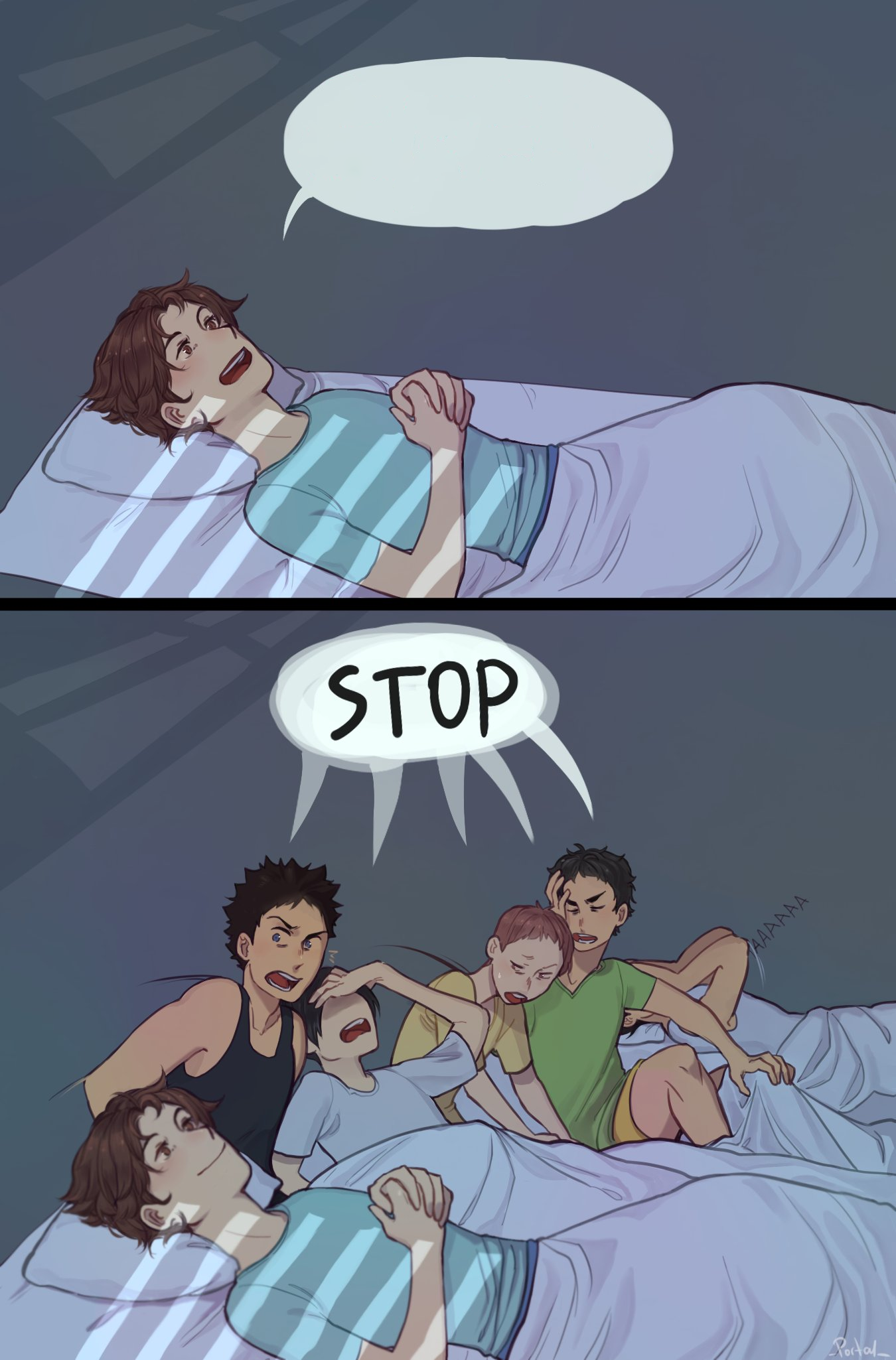 Stop Talking sleepover Blank Meme Template