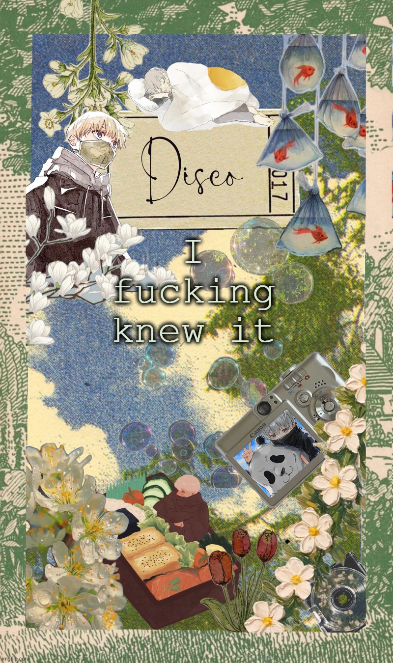 no you do not get context | I fucking knew it | image tagged in disco's spring template | made w/ Imgflip meme maker