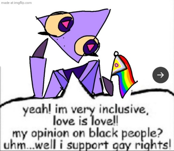 klanworks when tadc fans harass black people but she's too busy tweeting about how vore gets her willy wonking to do something | made w/ Imgflip meme maker