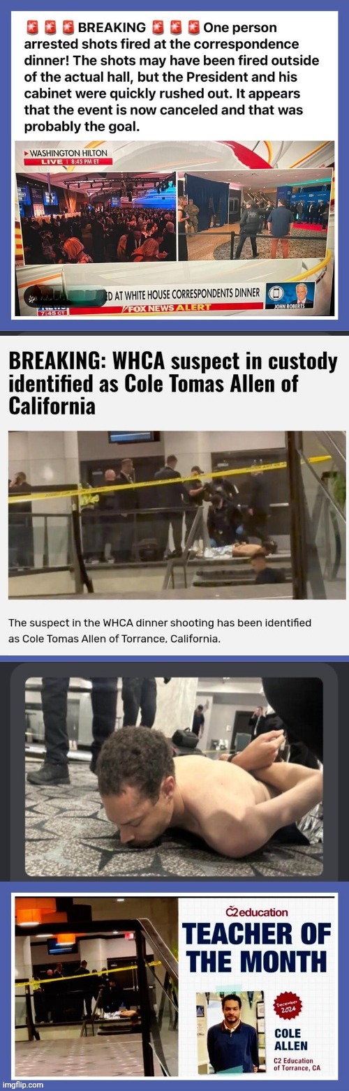 Trump assassination attempts by a school teacher? | image tagged in aq60ka jpg,trump,assassination | made w/ Imgflip meme maker