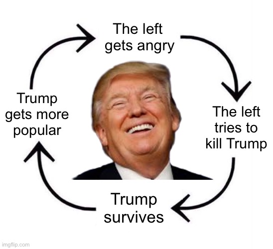 The Circle of Trump | The left   gets angry; Trump gets more popular; The left tries to kill Trump; Trump survives | image tagged in the circle of life,memes,funny,trump,liberals,democrats | made w/ Imgflip meme maker
