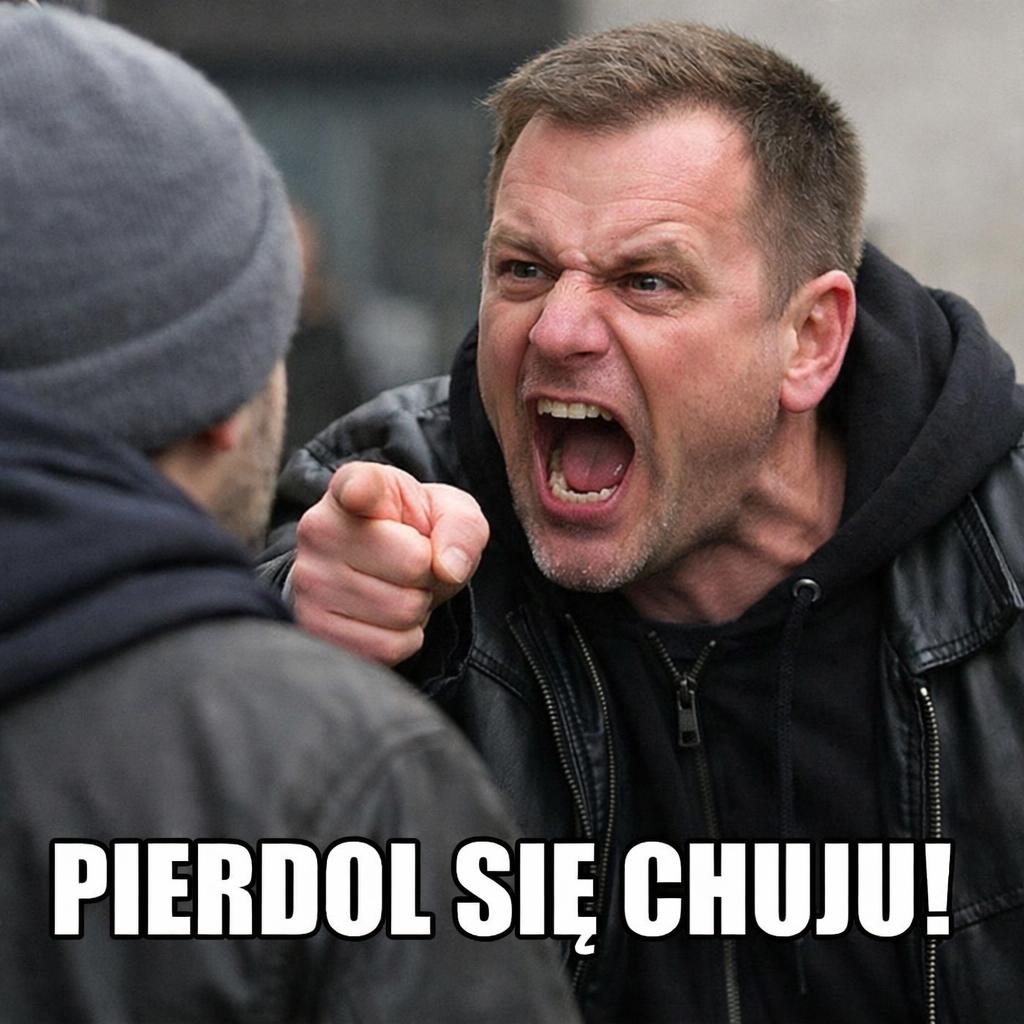 Gościu jakiś się wkurzył na kogoś Blank Meme Template