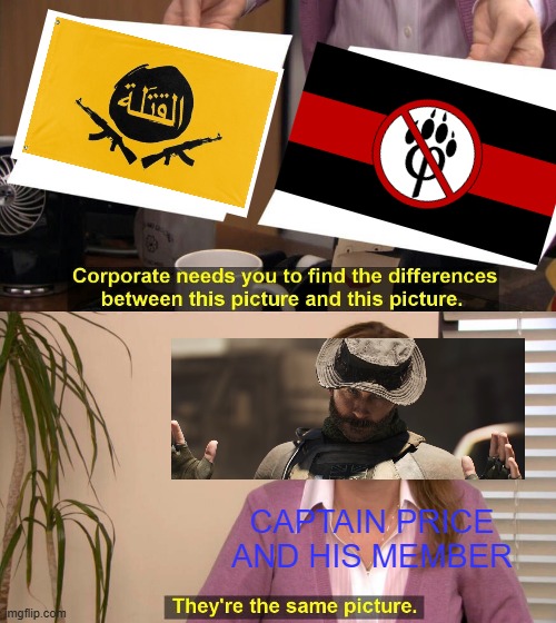 They are the same picture | captain price and his member | image tagged in they are the same picture | made w/ Imgflip meme maker